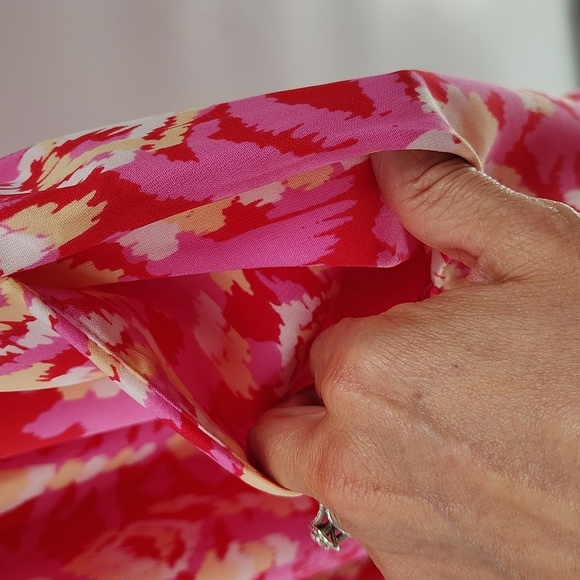 Periwinkle Collection Pink Dress Smocked Waist Size Small Flutter Sleeve - Picture 5 of 8